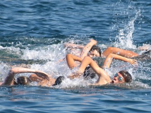 Swimmers in the Water for the Swim Race