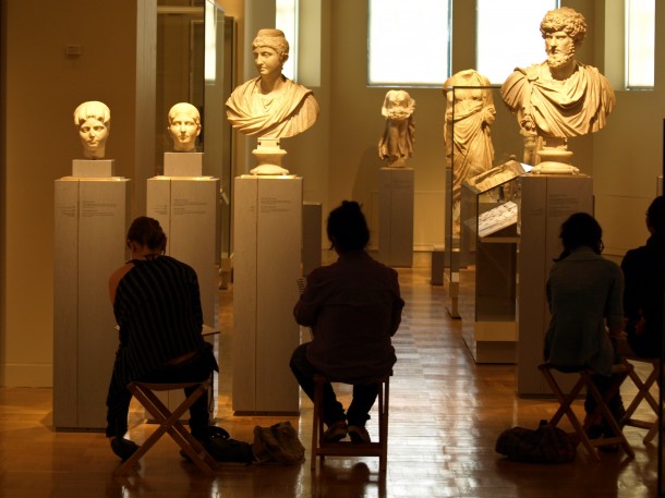Artists Sketching Roman Marble Busts at the ROM