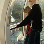 Vanessa and Annie Looking Out from the London Eye