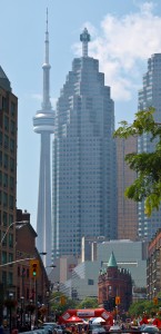 St. Lawrence Market, Flatiron Building, TD Tower and CN Tower