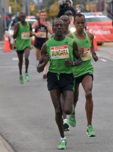 Scotiabank Toronto Waterfront Marathon - Mungara at the Front of the Pack Entering The Beaches 1