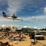 Liat Plane Coming in for a Landing in Sint Maarten 2