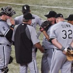 White Sox Conferring on the Pitcher’s Mound