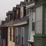 Colourful Houses in St. Johns on a Rainy Day