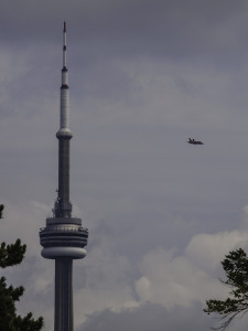 CF-18 Hornet in Canada 150 Colours and the CN Tower