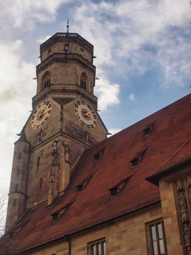 Clock On Stiftskirche Church Bell Tower